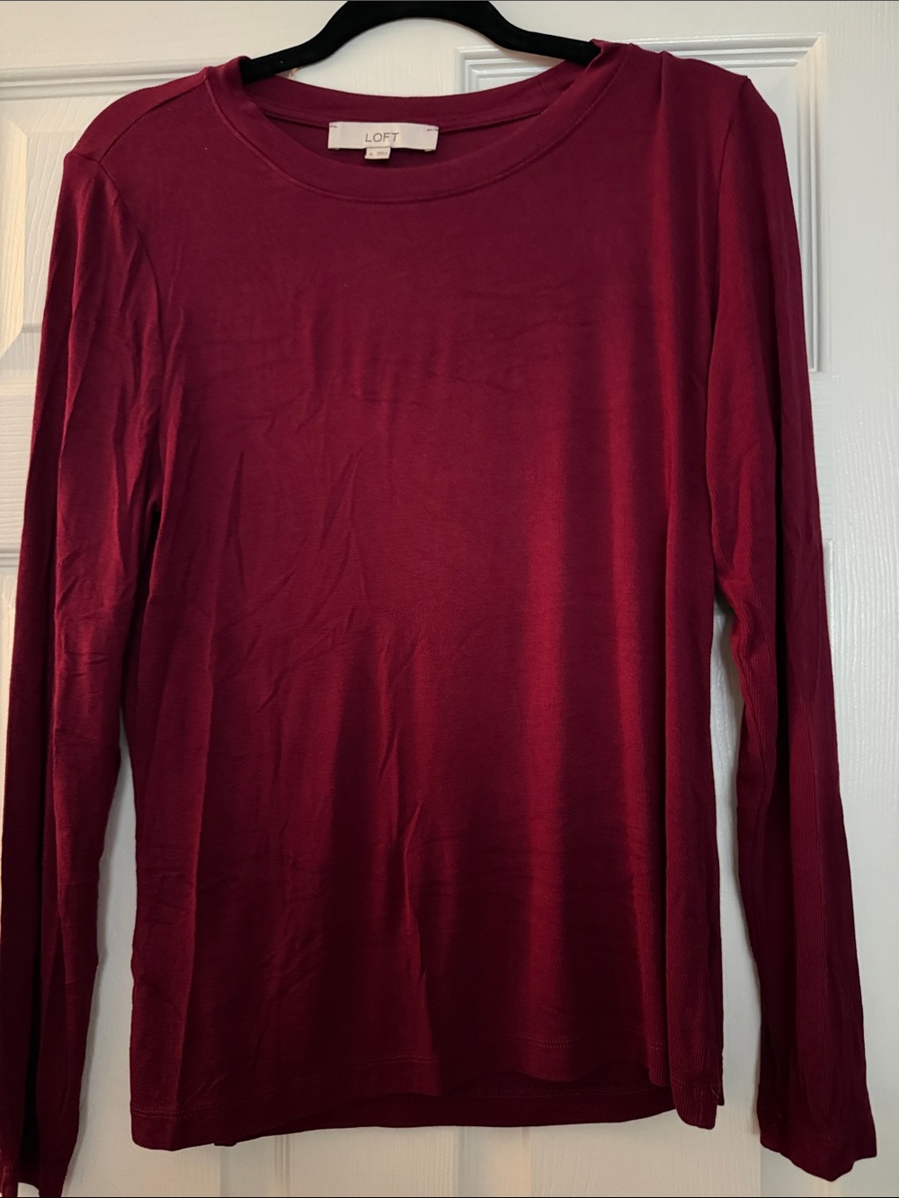 Loft burgundy, ribbed, long sleeve